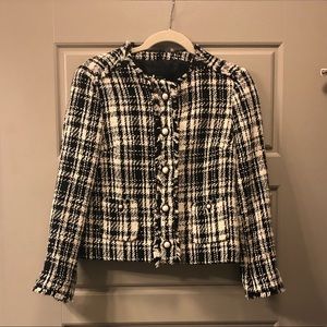 NWOT Zara Black & White Tweed Jacket
